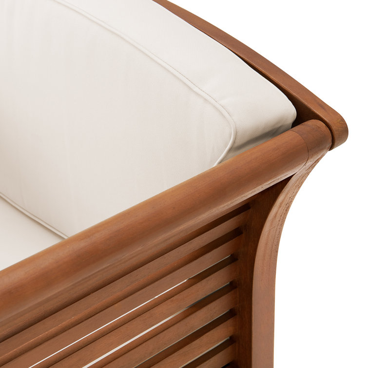 Natural Eucalyptus Wood Outdoor Chair with Cushions