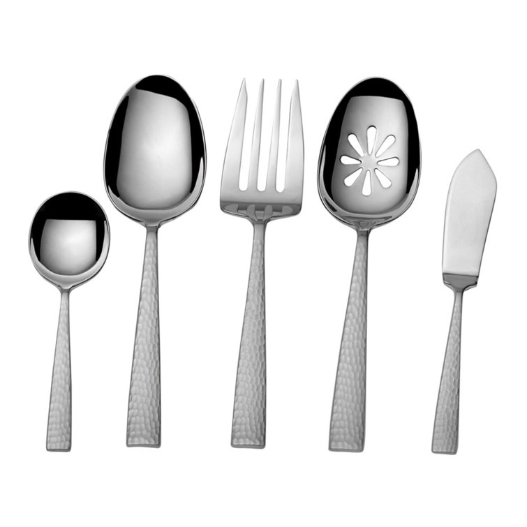 Oliver Hammered Stainless Steel 65-Piece Flatware Set