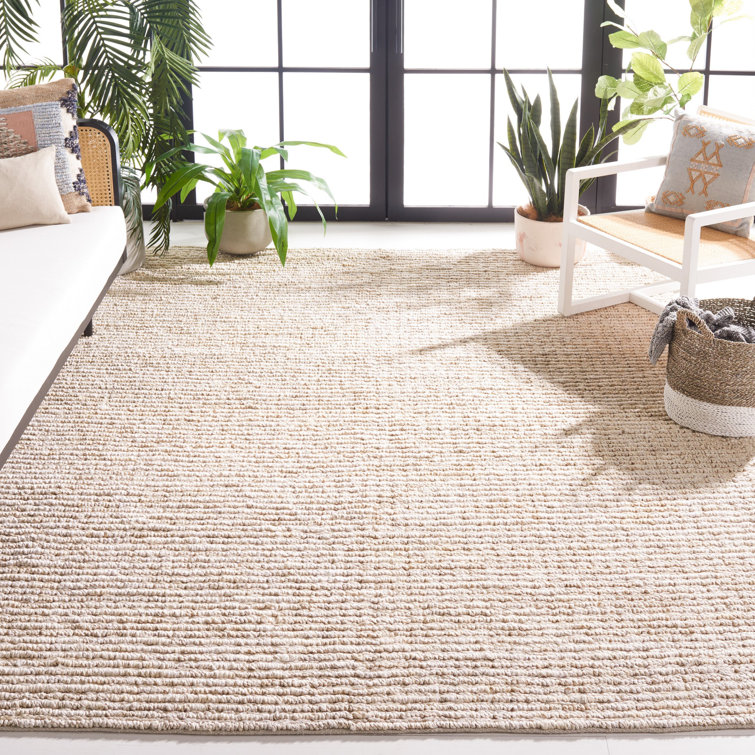Coastal Charm Ivory Hand-Knotted Jute 4' x 6' Area Rug