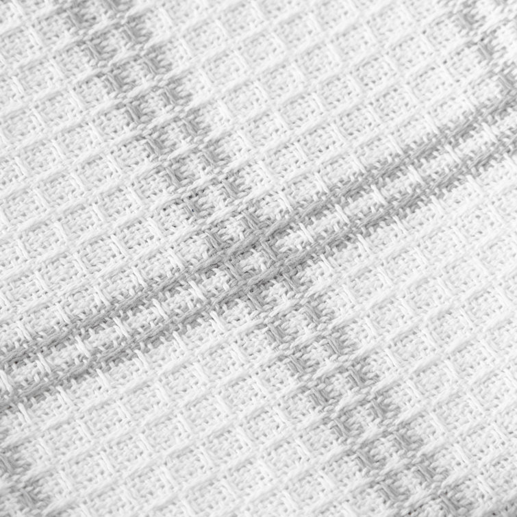 Gray Cotton Waffle Weave Kitchen Dish Cloth Set, 12-Pack