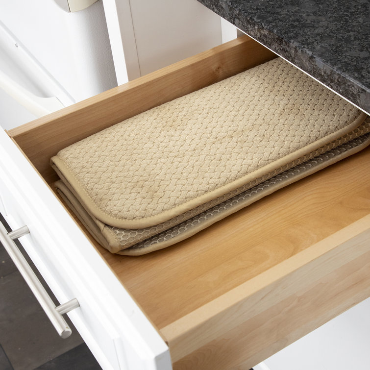 Tan Foldable Microfiber Dish Drying Mat 16" x 28"