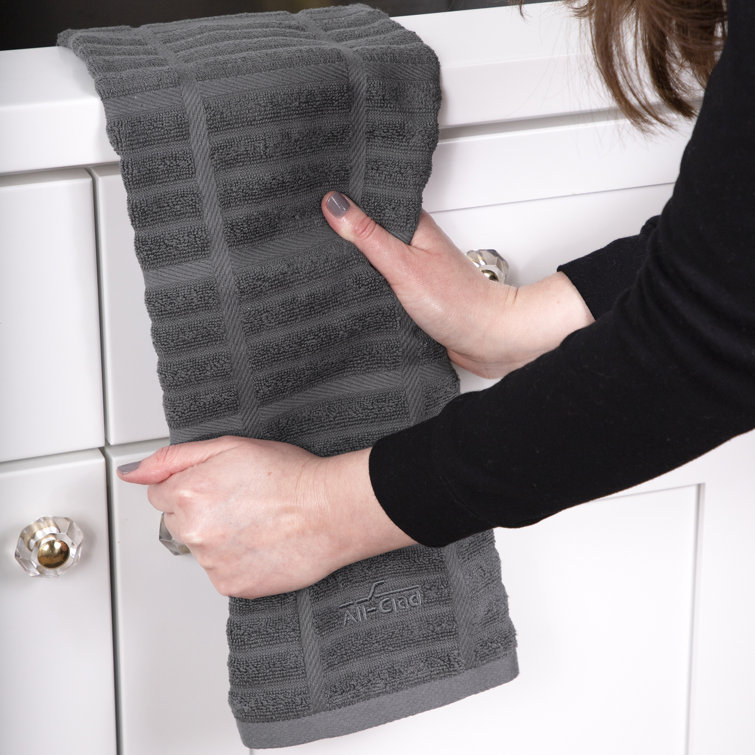 Blue Terry Cotton Kitchen Towel Set, 17" x 30"