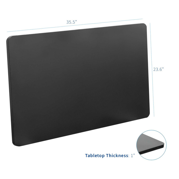 Black 36" x 24" Laminated Particle Board Table Top