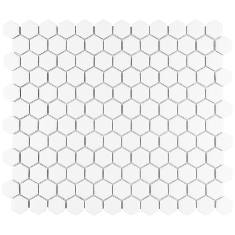 Matte White Hexagon Porcelain Mosaic Tile for Floor and Wall