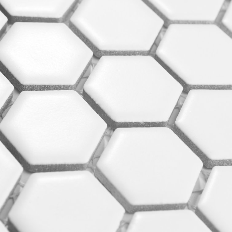 Matte White Hexagon Porcelain Mosaic Tile for Floor and Wall