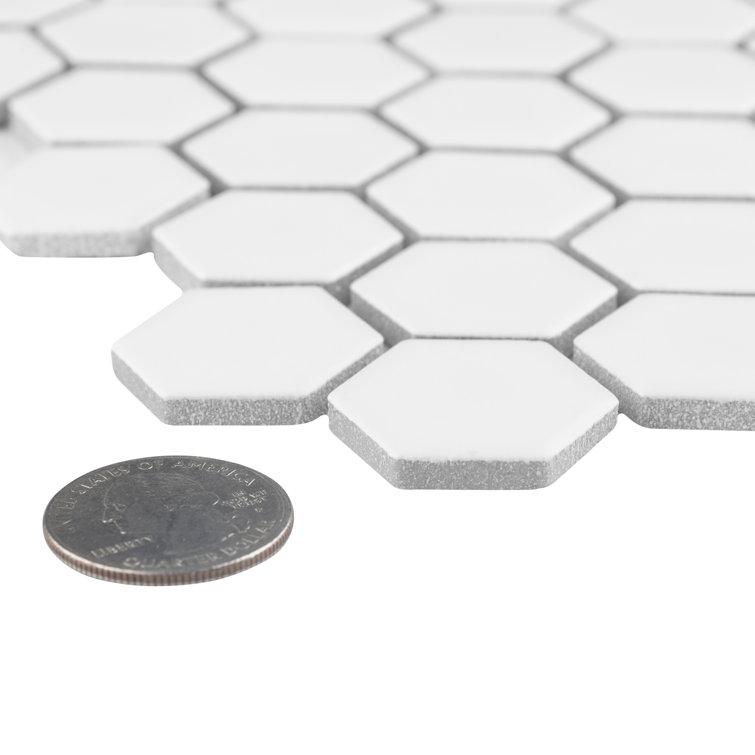 Matte White Hexagon Porcelain Mosaic Tile for Floor and Wall