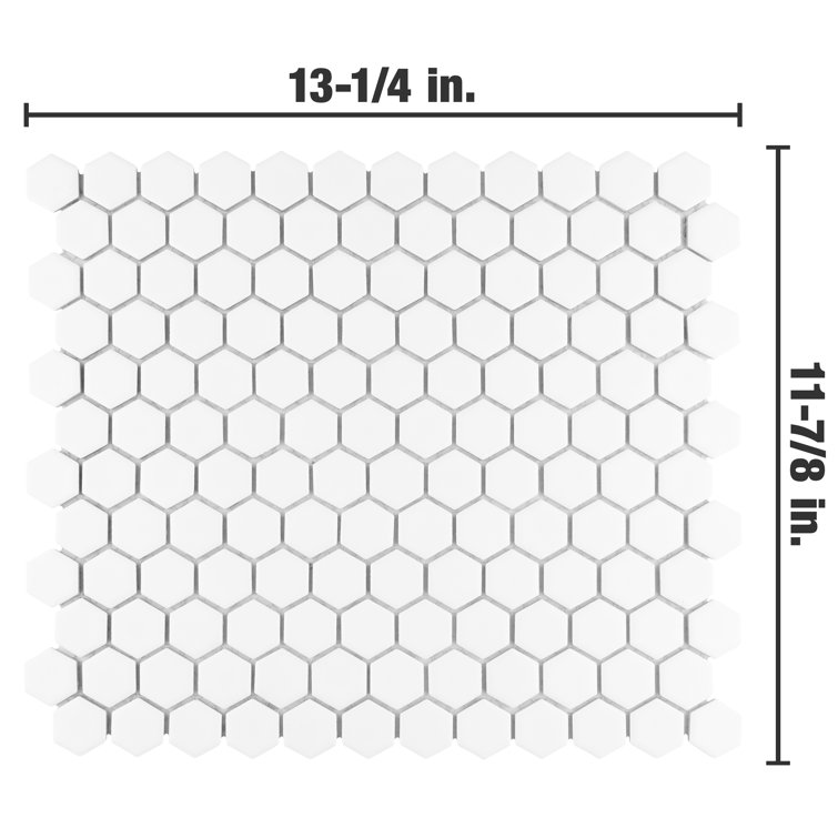 Matte White Hexagon Porcelain Mosaic Tile for Floor and Wall