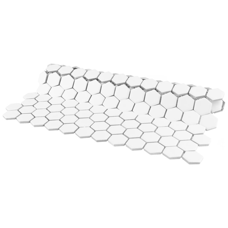 Matte White Hexagon Porcelain Mosaic Tile for Floor and Wall