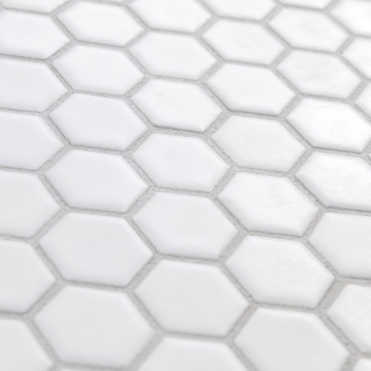 Matte White Hexagon Porcelain Mosaic Tile for Floor and Wall