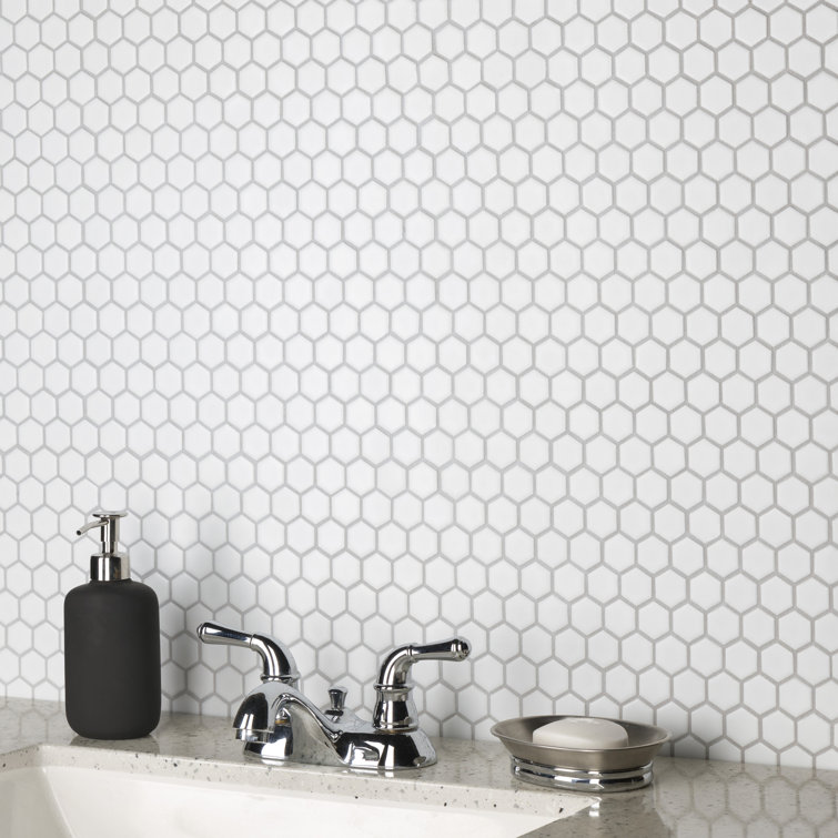 Matte White Hexagon Porcelain Mosaic Tile for Floor and Wall
