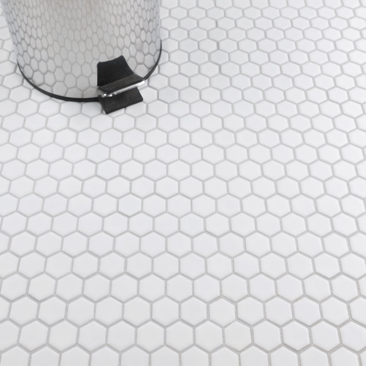 Matte White Hexagon Porcelain Mosaic Tile for Floor and Wall