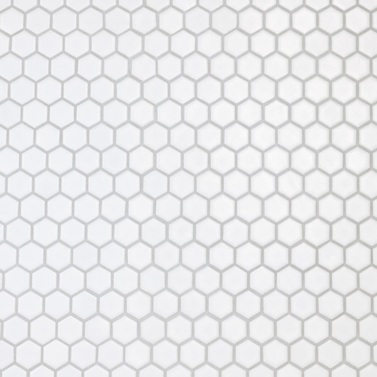 Matte White Hexagon Porcelain Mosaic Tile for Floor and Wall