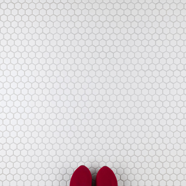 Matte White Hexagon Porcelain Mosaic Tile for Floor and Wall