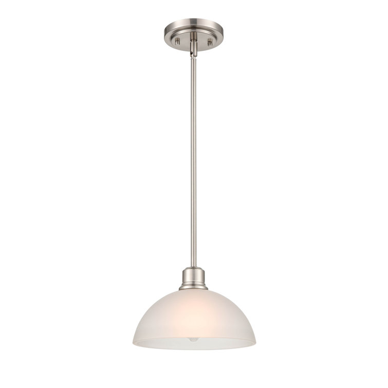 Elegant Amberle Brushed Nickel 9.5'' Bowl Pendant Light