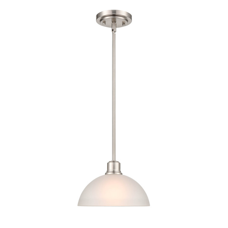 Elegant Amberle Brushed Nickel 9.5'' Bowl Pendant Light