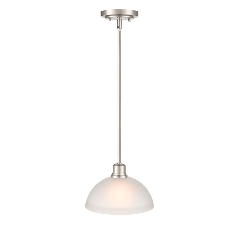 Elegant Amberle Brushed Nickel 9.5'' Bowl Pendant Light