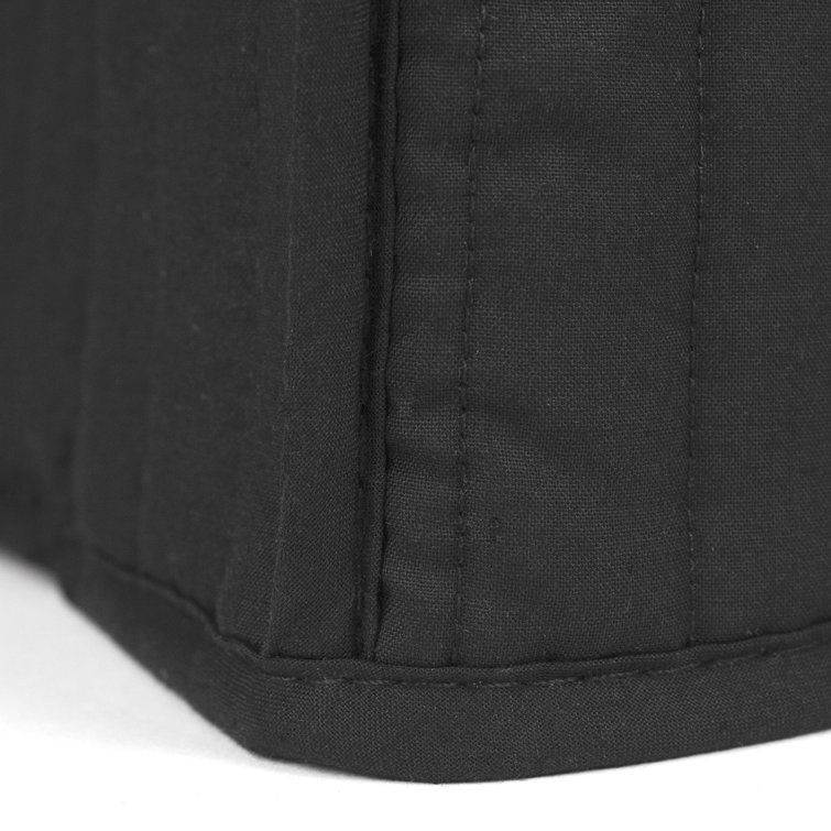 Black Quilted Polyester and Cotton Two-Slice Toaster Cover