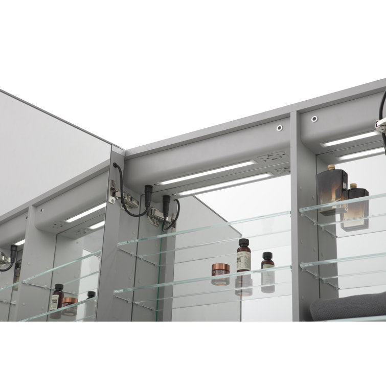 Signature Royale Aluminum LED Medicine Cabinet with Defogger and Makeup Mirror