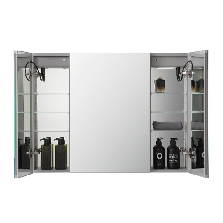 Signature Royale Aluminum LED Medicine Cabinet with Defogger and Makeup Mirror