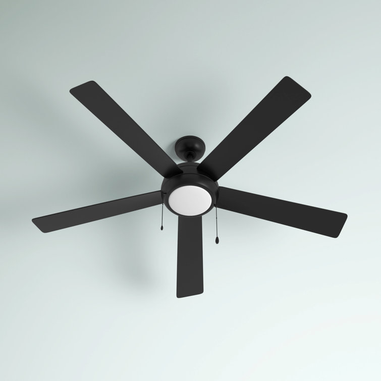 Matte Black 60" LED Ceiling Fan with Walnut Blades