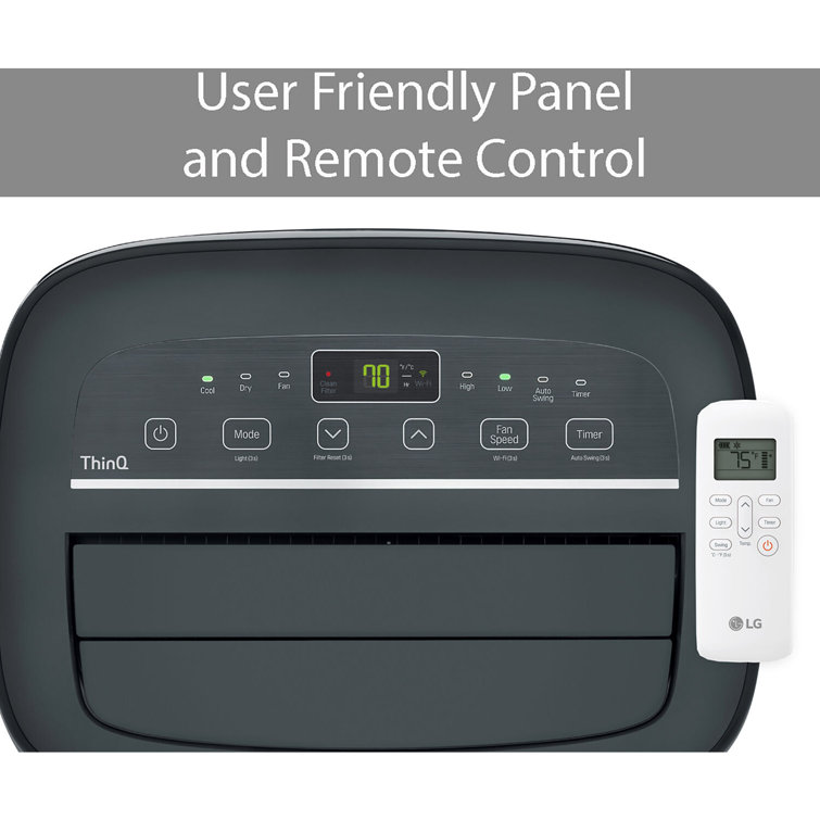 LG 8,000 BTU Black Portable Air Conditioner with Remote