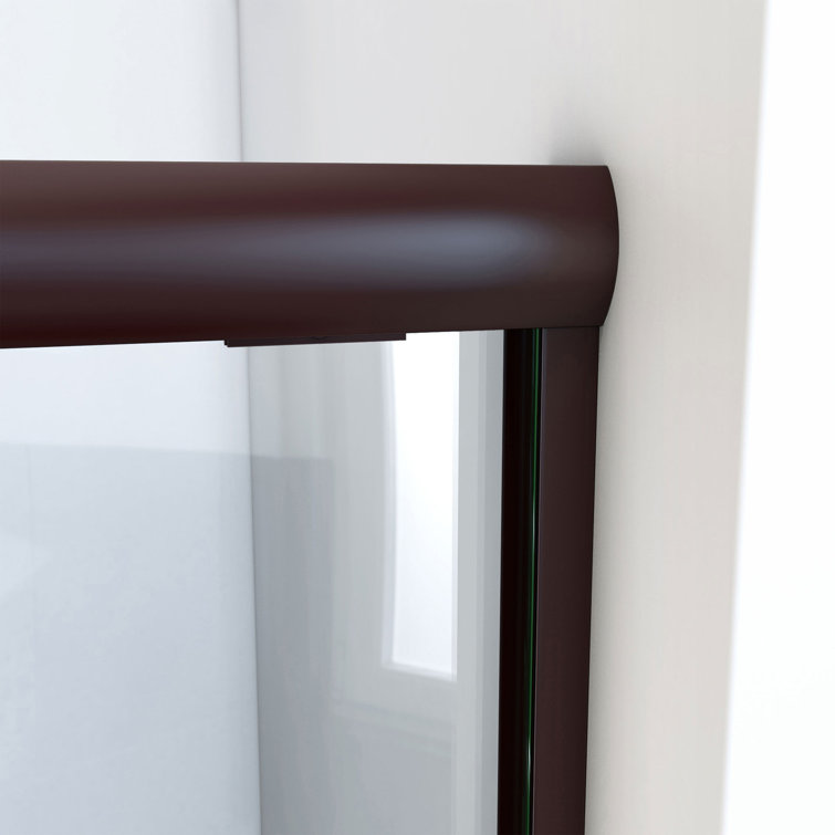 Oil Rubbed Bronze and Clear Glass Semi-Frameless Sliding Shower Door