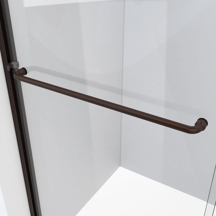 Oil Rubbed Bronze and Clear Glass Semi-Frameless Sliding Shower Door