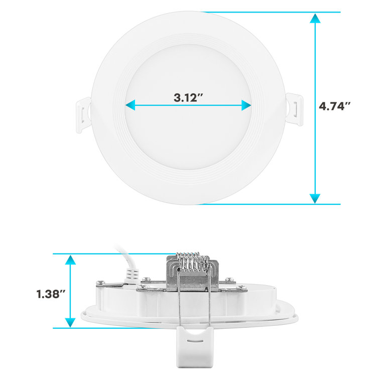 4 Inch Ultra Thin Dimmable LED Recessed Lighting Kit with Color Options