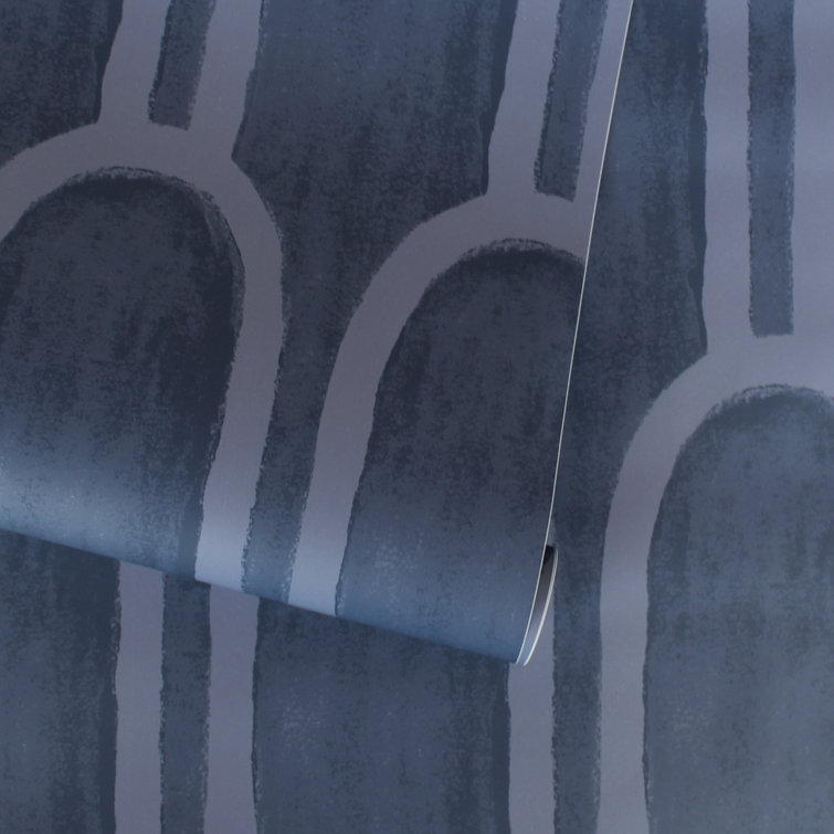 Blue Matte Vinyl Self-Adhesive Removable Wallpaper