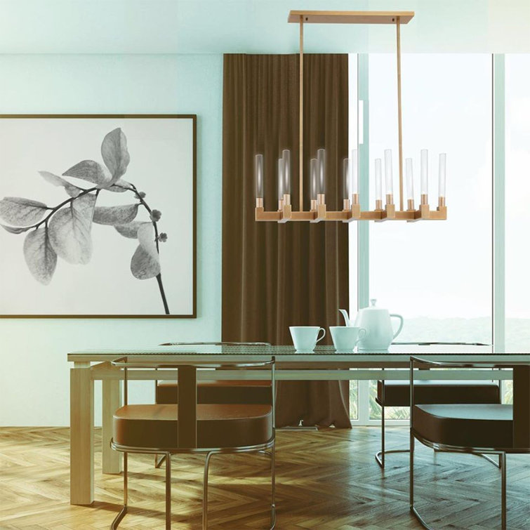 Placid Contemporary Nickel 38" Crystal Pendant Light
