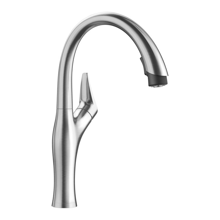 Stainless Steel Pull-Down Kitchen Faucet with Dual Spray