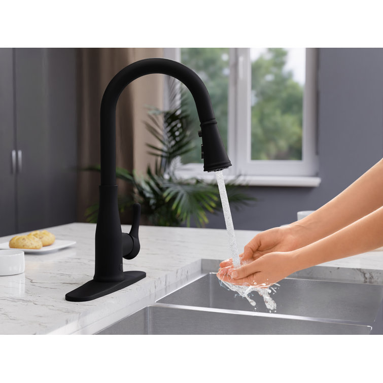 Matte Black Stainless Steel Touchless Pull-Down Kitchen Faucet
