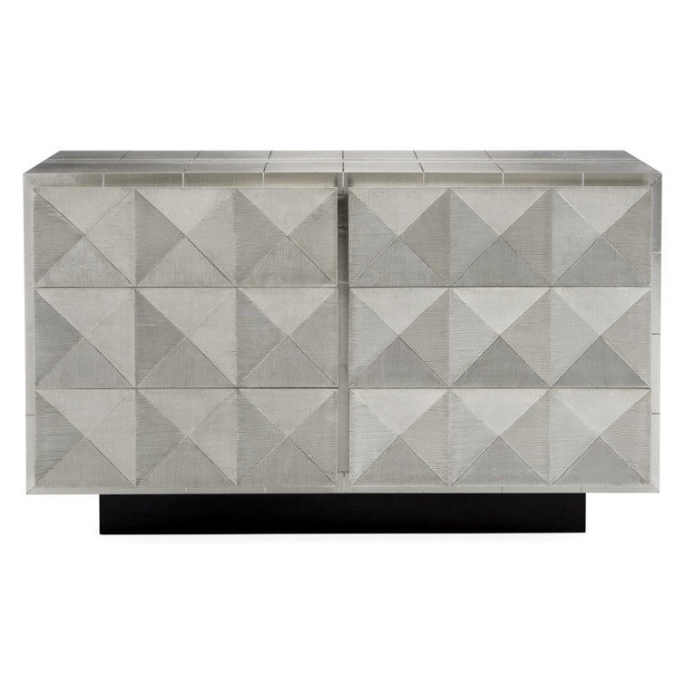 White Nickel-Plated Double Dresser with Soft Close Drawer