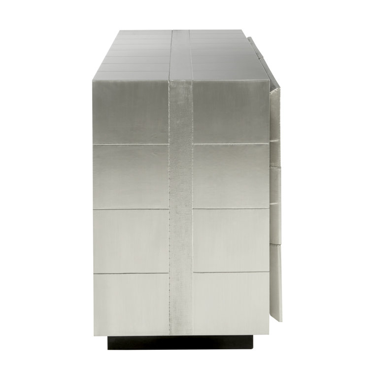 White Nickel-Plated Double Dresser with Soft Close Drawer