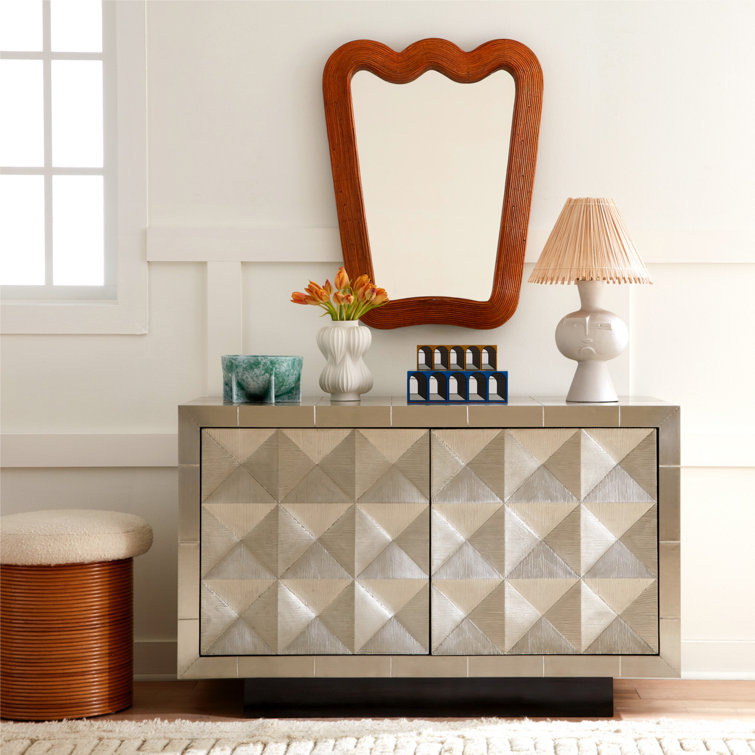 White Nickel-Plated Double Dresser with Soft Close Drawer