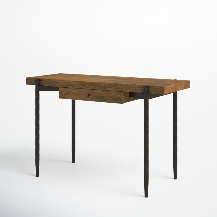 Transitional Industrial Black Writing Desk with Drawer