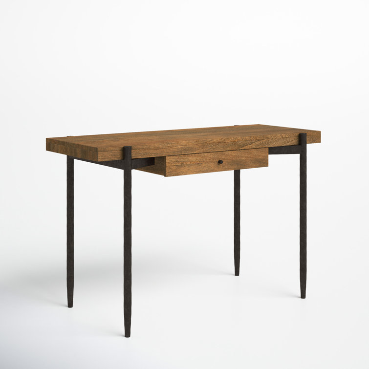 Transitional Industrial Black Writing Desk with Drawer
