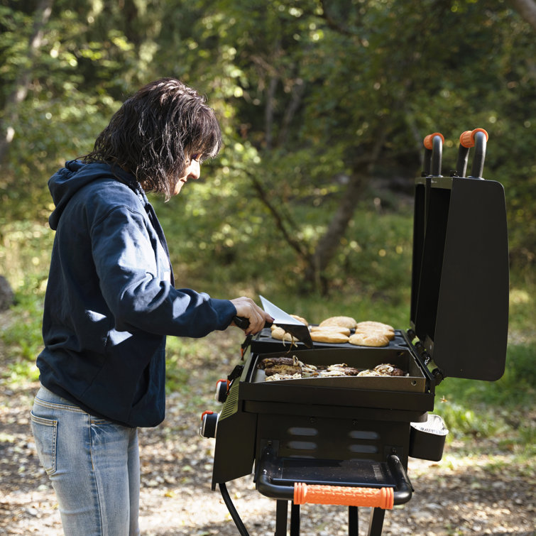 Black 49" Propane Outdoor Griddle with Stainless Steel Burners