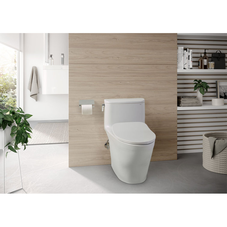 White High Efficiency Elongated One-Piece Toilet with Seat