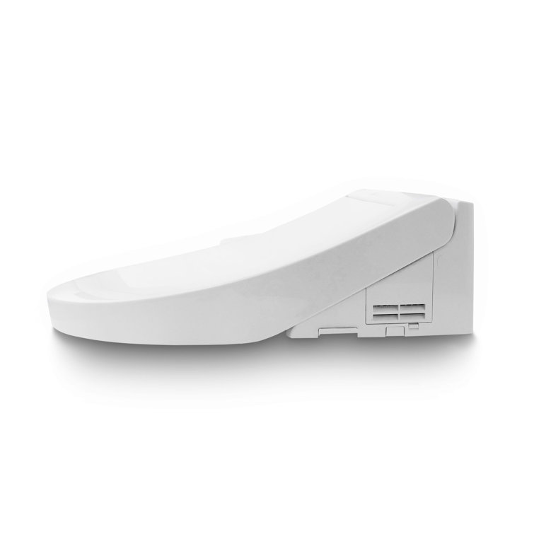 Modern Whisper White Elongated Electronic Bidet Toilet Seat with Self-Cleaning