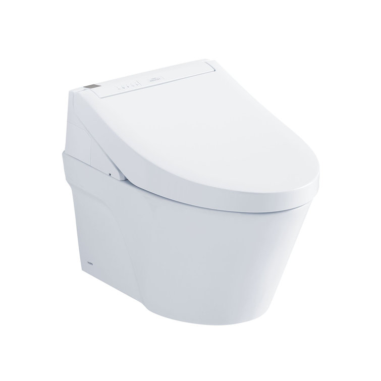 Cotton White Wall Mounted Dual Flush Elongated Toilet