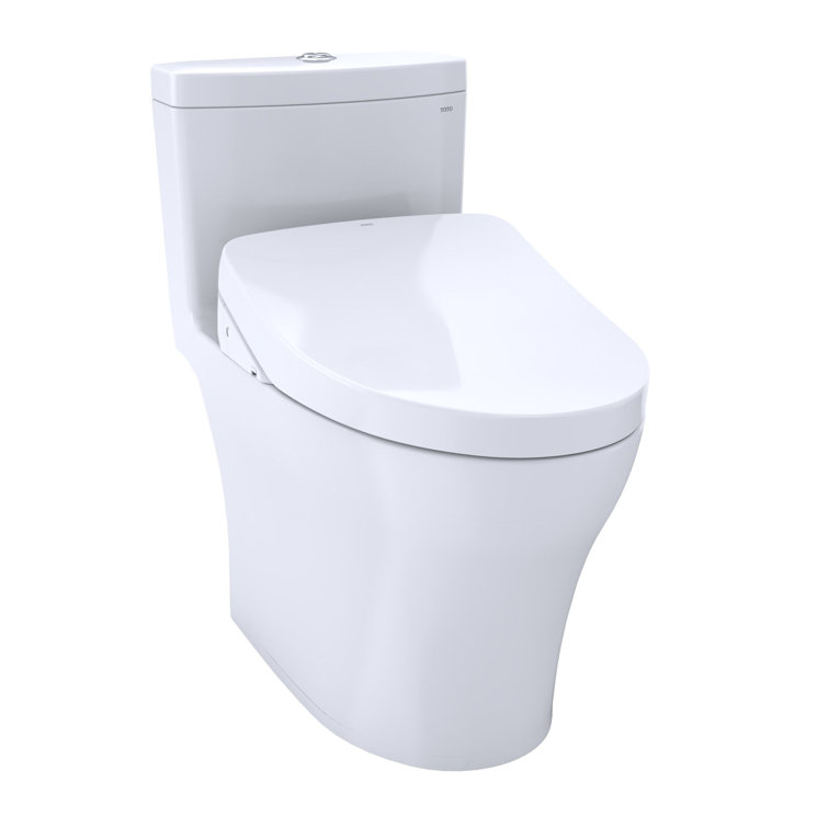 Elongated White Ceramic Dual Flush High Efficiency Toilet with Bidet