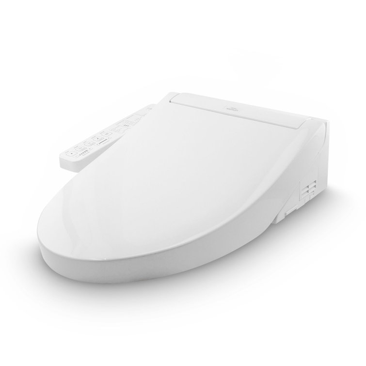 Modern Whisper White Elongated Electronic Bidet Toilet Seat with Self-Cleaning