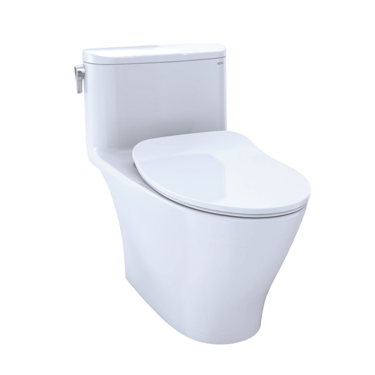 White High Efficiency Elongated One-Piece Toilet with Seat