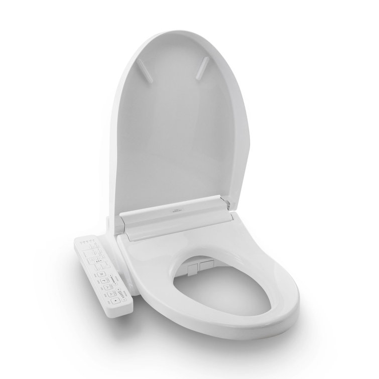 Modern Whisper White Elongated Electronic Bidet Toilet Seat with Self-Cleaning
