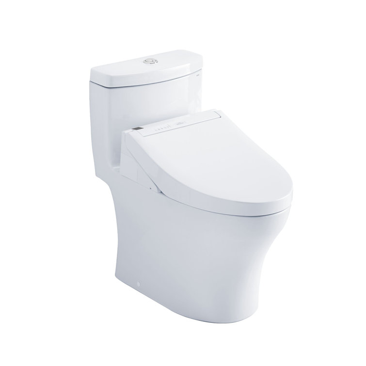 Elongated White Ceramic Dual Flush High Efficiency Toilet with Heated Seat