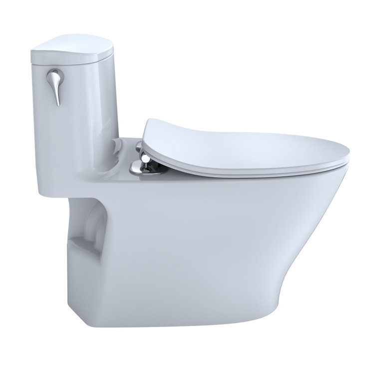 White High Efficiency Elongated One-Piece Toilet with Seat