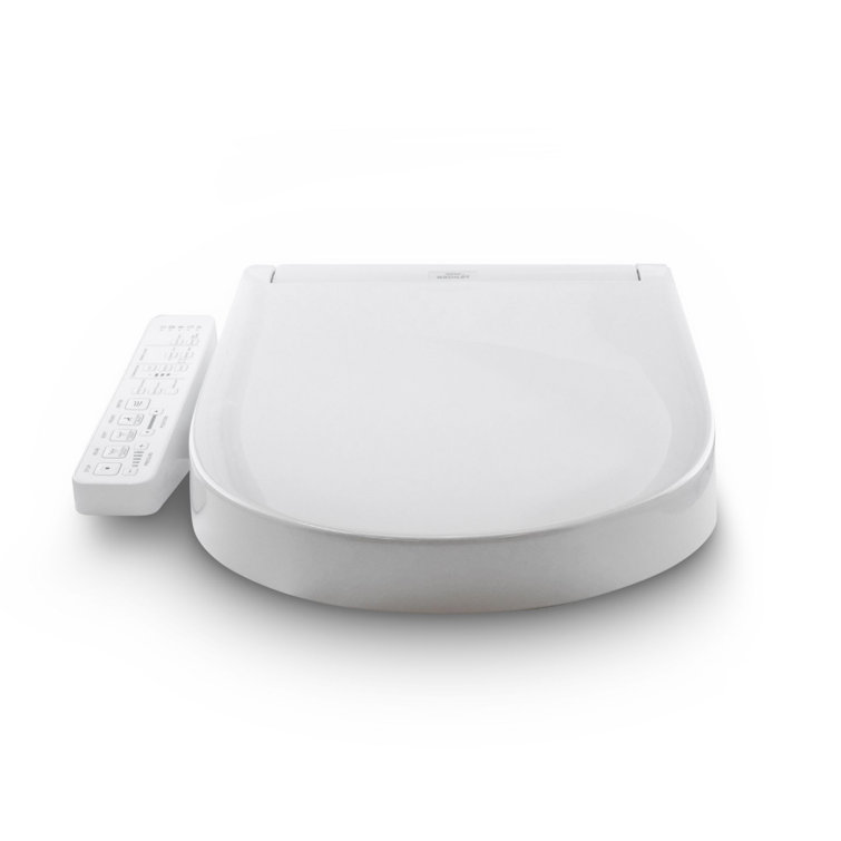 Modern Whisper White Elongated Electronic Bidet Toilet Seat with Self-Cleaning