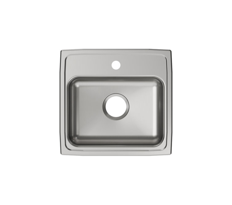 Lustertone Classic 19" Stainless Steel Drop-In Single Bowl Sink
