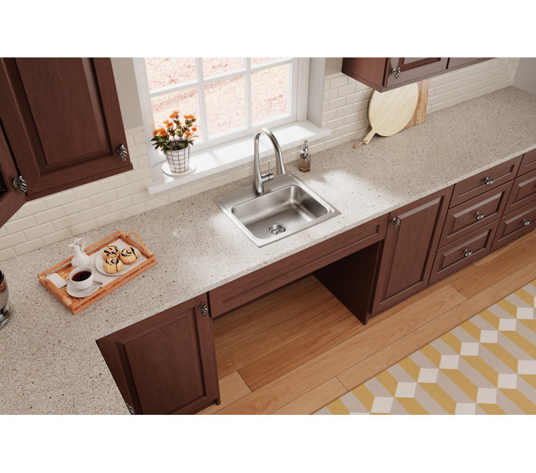 Lustertone Classic 19" Stainless Steel Drop-In Single Bowl Sink